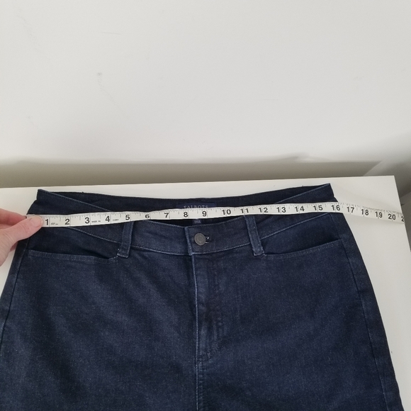 Talbots Simply Flattering High Waist Wide Leg Dark Wash Denim Jeans Size 10 - Picture 9 of 10